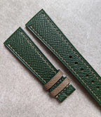 Epsom Calfskin Watch Strap - Forest Green & Taupe
