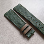 Epsom Calfskin Watch Strap - Forest Green & Taupe