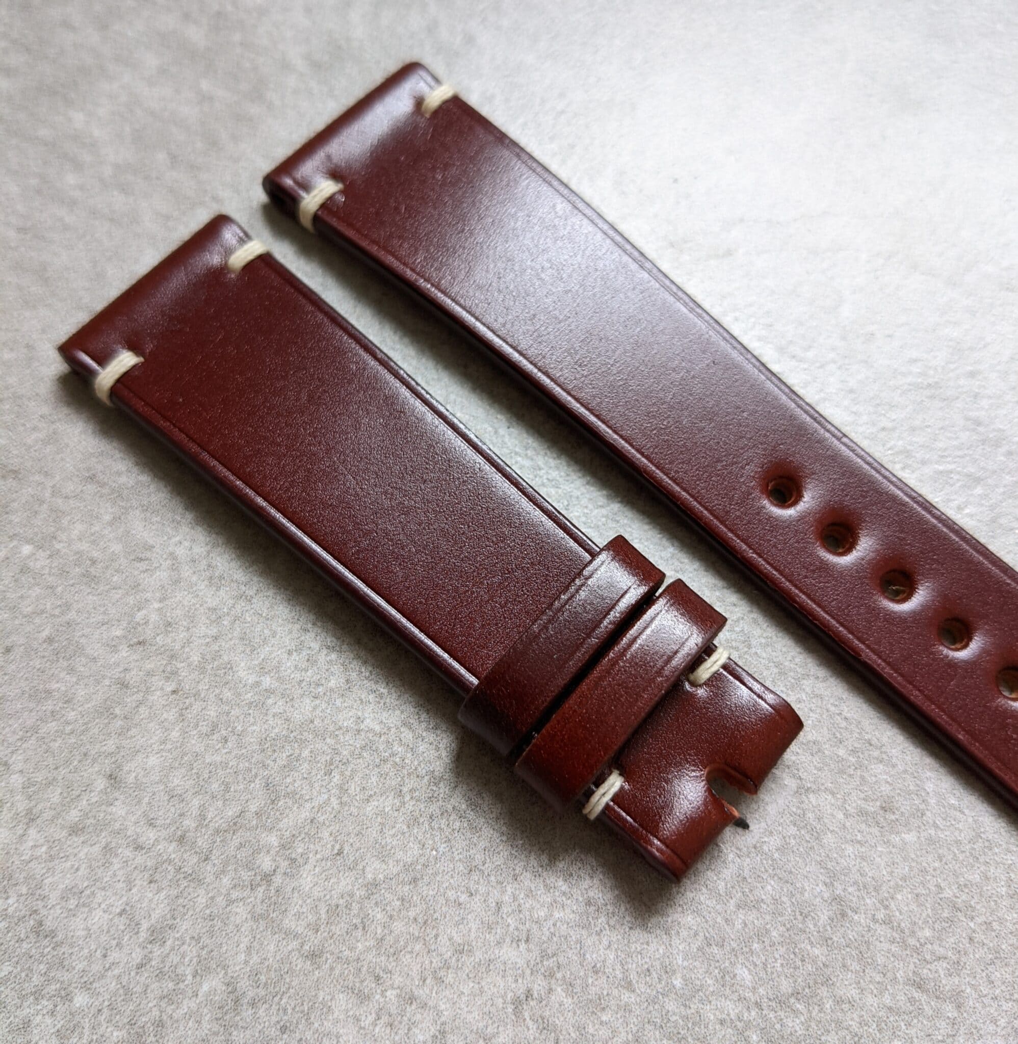 Cordovan Vintage Strap Minimal Stitch - Brown