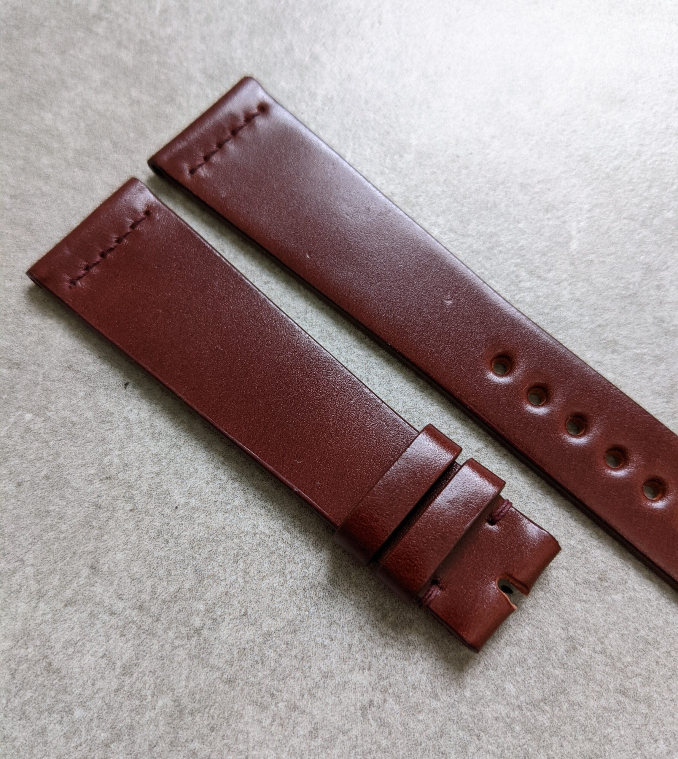 Cordovan Vintage Strap Stitch - Red Brown W/Matching stitch