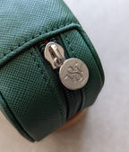 Green & Caramel Travel Case - 2 Watch Zip Case
