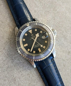 Embossed Crocodile Watch Strap - Navy Blue