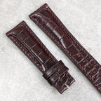 Embossed Crocodile Watch Strap - Claret