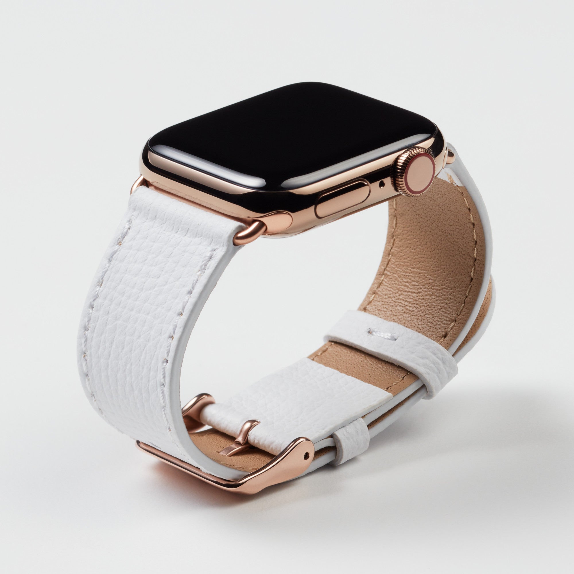 Epsom Leather Apple Watch Band - Ivory White