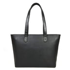 Classic Black Leather Tote Bag