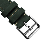 Brixham Special Buckle Classic Leather Watch Strap - Vintage Green
