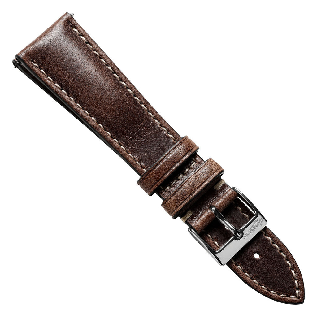 Classic Highley Genuine Leather Watch Strap - Chocolate Brown