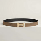 H au Carre belt buckle & Leather strap 32 mm