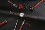Dark Brown Epsom Leather Watch Strap, Dark Brown Epsom Leather Handmade Watch Strap, Epsom Strap Watch 16mm 18mm 19mm 20mm 21mm