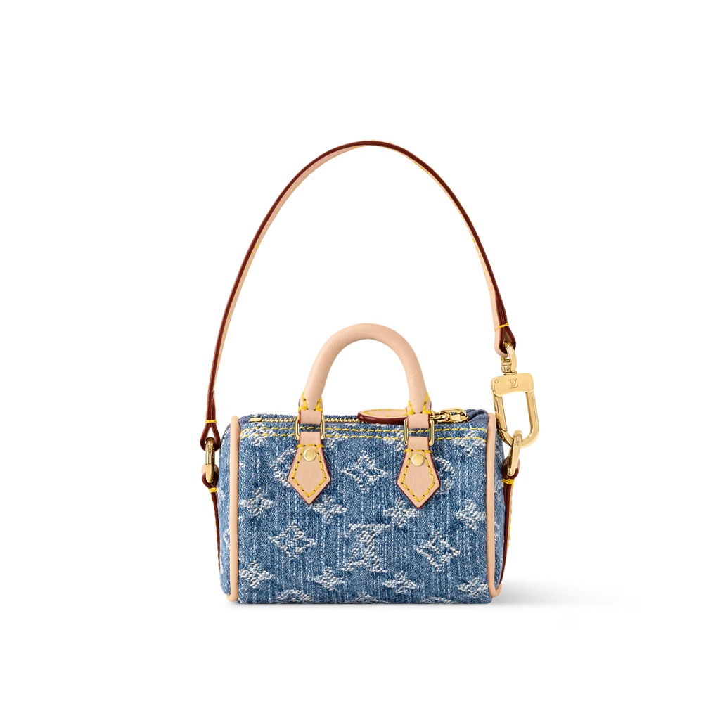 LV x TM Micro Speedy Denim Cerise Bag Charm