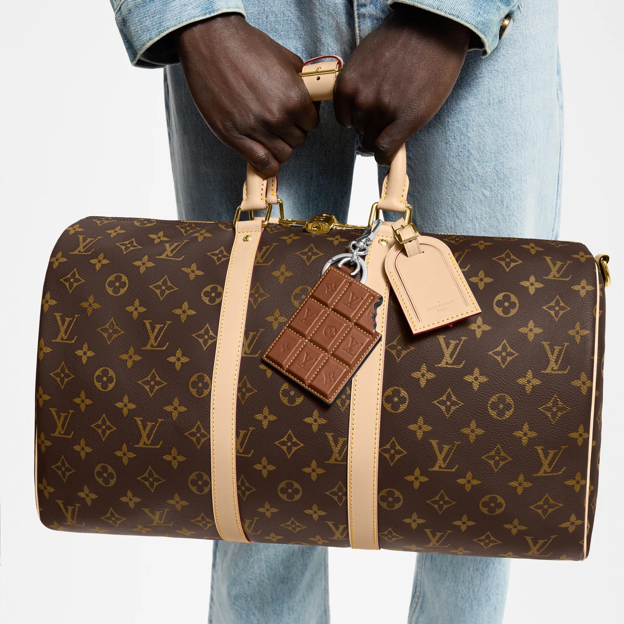 LV Chocolate Bar Key Holder and Bag Charm