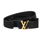 LV Initiales 40mm Reversible Crocodile Leather Belt