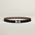 Mini H belt buckle & Reversible leather strap 24 mm