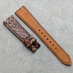 Embossed Python Watch Strap - Tobacco