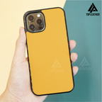 Epsom Leather Phone Case for iPhone 11 12 13 14 Pro/Promax - Yellow
