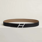 Swing belt buckle & Reversible leather strap 32 mm
