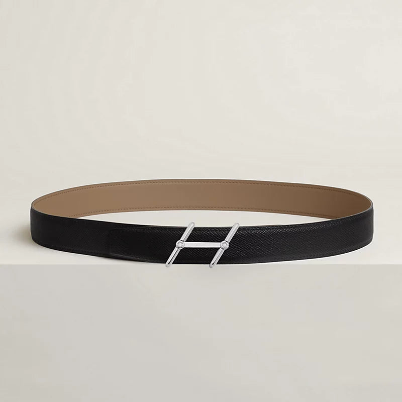 Swing belt buckle & Reversible leather strap 32 mm