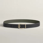 Volte-face reversible belt buckle & Reversible leather strap 32 mm