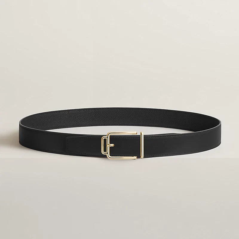 Volte-face reversible belt buckle & Reversible leather strap 32 mm